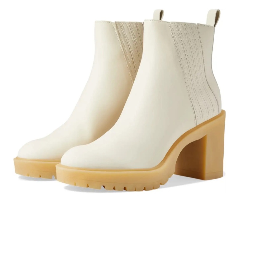 Dolce Vita Caster Booties in Ivory Leather Size 8, NEVER WORN